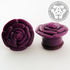Single Flare Acrylic Rose Plugs Plugs 00 gauge (10mm) Purple