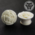 Single Flare Acrylic Rose Plugs Plugs 6 gauge (4mm) White