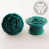 Single Flare Acrylic Rose Plugs Plugs 00 gauge (10mm) Teal
