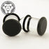 Grey Single Flare Glass Plugs Stretched Lobes