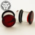 Ruby Single Flare Glass Plugs Stretched Lobes