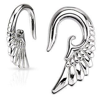 Angelic Wing Stainless Hangers Plugs 10 gauge (2.5mm) Stainless Steel