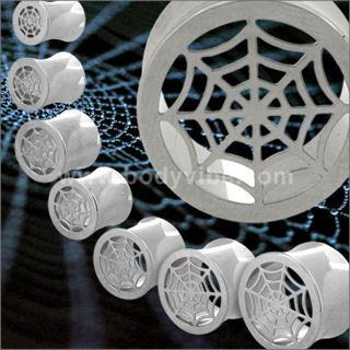 Spiderweb Stainless Tunnels Plugs 00 gauge (10mm) Stainless Steel