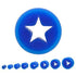 Star Cutout Silicone Tunnels Plugs 1/2 inch (12mm) Blue