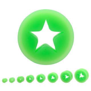 Star Cutout Silicone Tunnels Plugs  