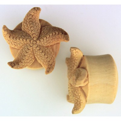Starfish Plugs by Urban Star Organics Plugs 2 gauge (6mm) Crocodile Wood