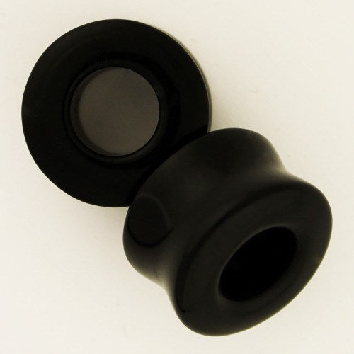 Thick Walled Black Glass Tunnels Plugs  