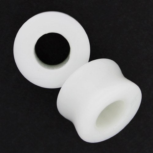 Thick Walled White Glass Tunnels Plugs  