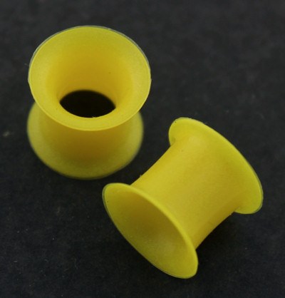 Golden Thin-Wall Yellow Silicone Tunnels Plugs 0 gauge (8mm) Golden Yellow