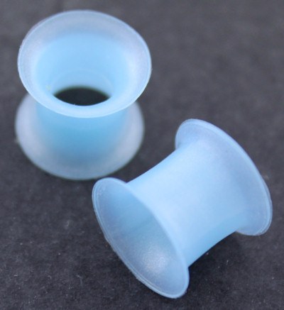Sky Blue Thin-Wall Silicone Tunnels Plugs 2 gauge (6mm) Sky Blue