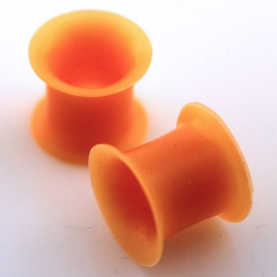 Tangerine Thin-Wall Silicone Tunnels Plugs 0 gauge (8mm) Tangerine