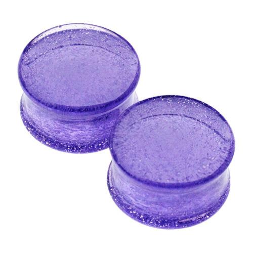 Translucent Purple Solid Color Plugs by Glasswear Studios Plugs 0 gauge (8mm) Translucent Purple