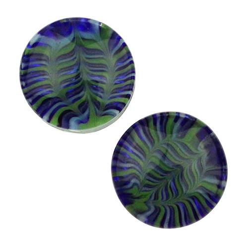 Water Feather Plugs by Gorilla Glass Plugs 2 gauge (6mm) Water
