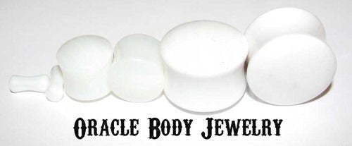 White Agate Plugs by Oracle Body Jewelry Plugs  