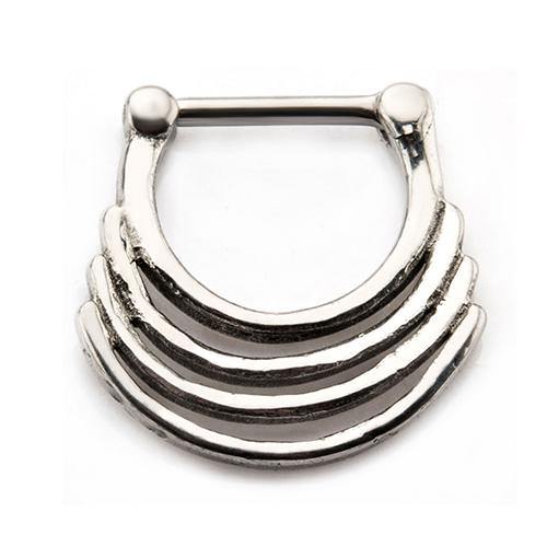 Quad Stack Stainless Septum Clicker Septum Clickers 16g - 5/16" diameter (8mm) Stainless Steel