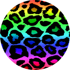 14g Black Captive Logo Bead Ring Captive Bead Rings 14g - 15/32" diameter (12mm) Rainbow Leopard