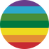 14g Black Captive Logo Bead Ring Captive Bead Rings 14g - 15/32" diameter (12mm) Rainbow Stripe