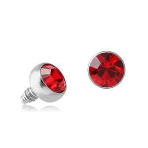 16g Bezel CZ Stainless End Replacement Parts 16 gauge - 2.5mm diameter Bright Red CZ