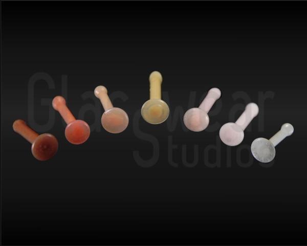 Flesh Tone Glass Retainer by Glasswear Studios Retainers 18g (1.0mm) - 1/4" wearable (6mm) Mocha