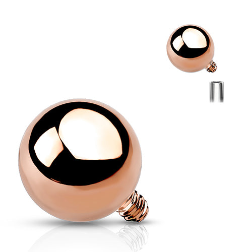 16g Ball Rose Gold End Replacement Parts 16g - 2mm diameter Rose Gold