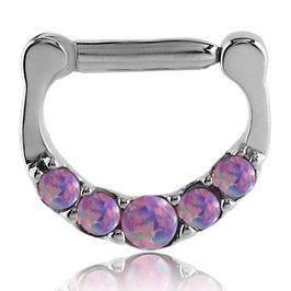 Five Opal Stainless Septum Clicker Septum Clickers  