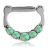 Five Opal Stainless Septum Clicker Septum Clickers 16g - 5/16" diameter (8mm) Green
