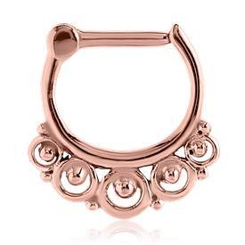 Looped Rose Gold Septum Clicker Septum Clickers 16g - 1/4" diameter (6mm) Rose Gold Plated