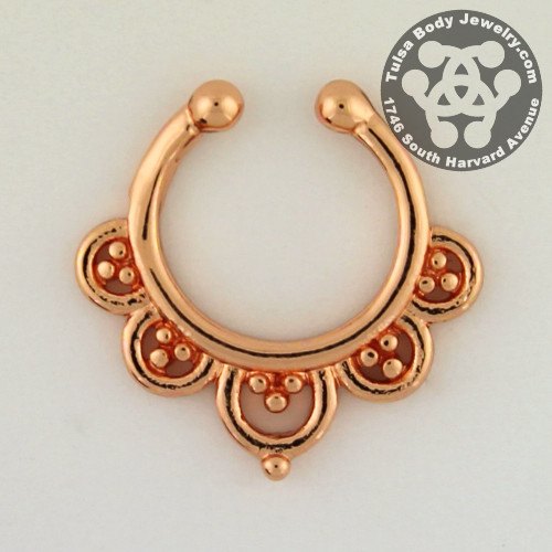 Gold Filigree Non-Piercing Septum Ring Fake Septum one-size-fits-all Gold