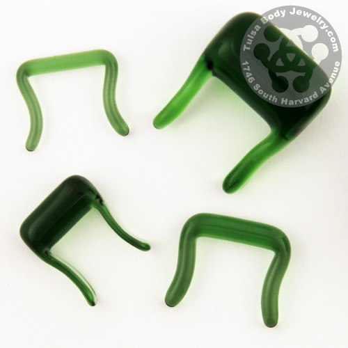Green Septum Retainer by Glasswear Studios Septum Retainers 12 gauge (2mm) - 5/16" diameter Green