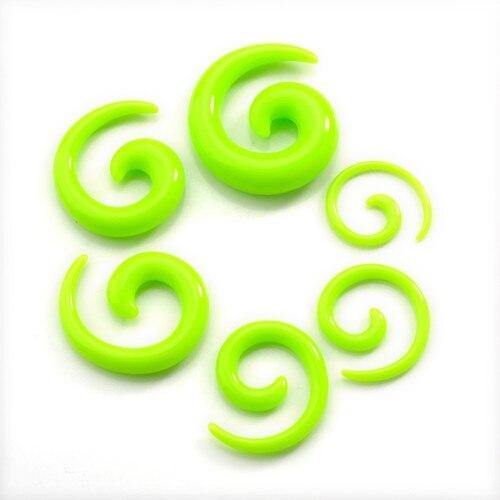 Light Green Acrylic Spirals Plugs 12 gauge (2mm) Light Green