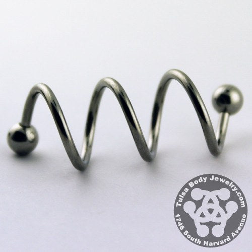 16g Triple Stainless Spiral Barbell Spiral Barbells 16g - 15/32" diameter (12mm) - 4mm balls Stainless Steel