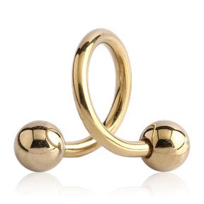 16g Zircon Gold Spiral Barbell Spiral Barbells 16g - 3/8" diameter (10mm) - 3mm balls Zircon Gold
