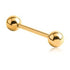 16g Gold Straight Barbell Straight Barbells 16g -1/4" long (6mm) - 3mm balls Gold