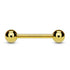 14g Yellow 14k Gold Straight Barbell Straight Barbells 14g - 1/4" long (6mm) - 3mm balls Solid 14k Yellow Gold