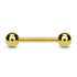 14g Yellow 14k Gold Industrial Barbell Industrials 14g - 1.3/8" long (35mm) - 5mm balls Yellow 14k Gold