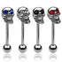CZ Skull Stainless Tongue Barbell Tongue 14g - 5/8" long (16mm) Black