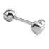 Heart Stainless Tongue Barbell Tongue 14g - 5/8" long (16mm) Stainless Steel
