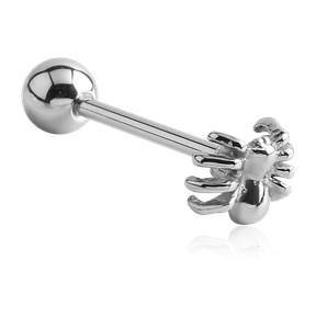 Spider Stainless Tongue Barbell Tongue 14g - 5/8" long (16mm) Stainless Steel