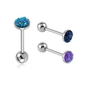 Druzy Stainless Tongue Barbell Tongue 14g - 5/8